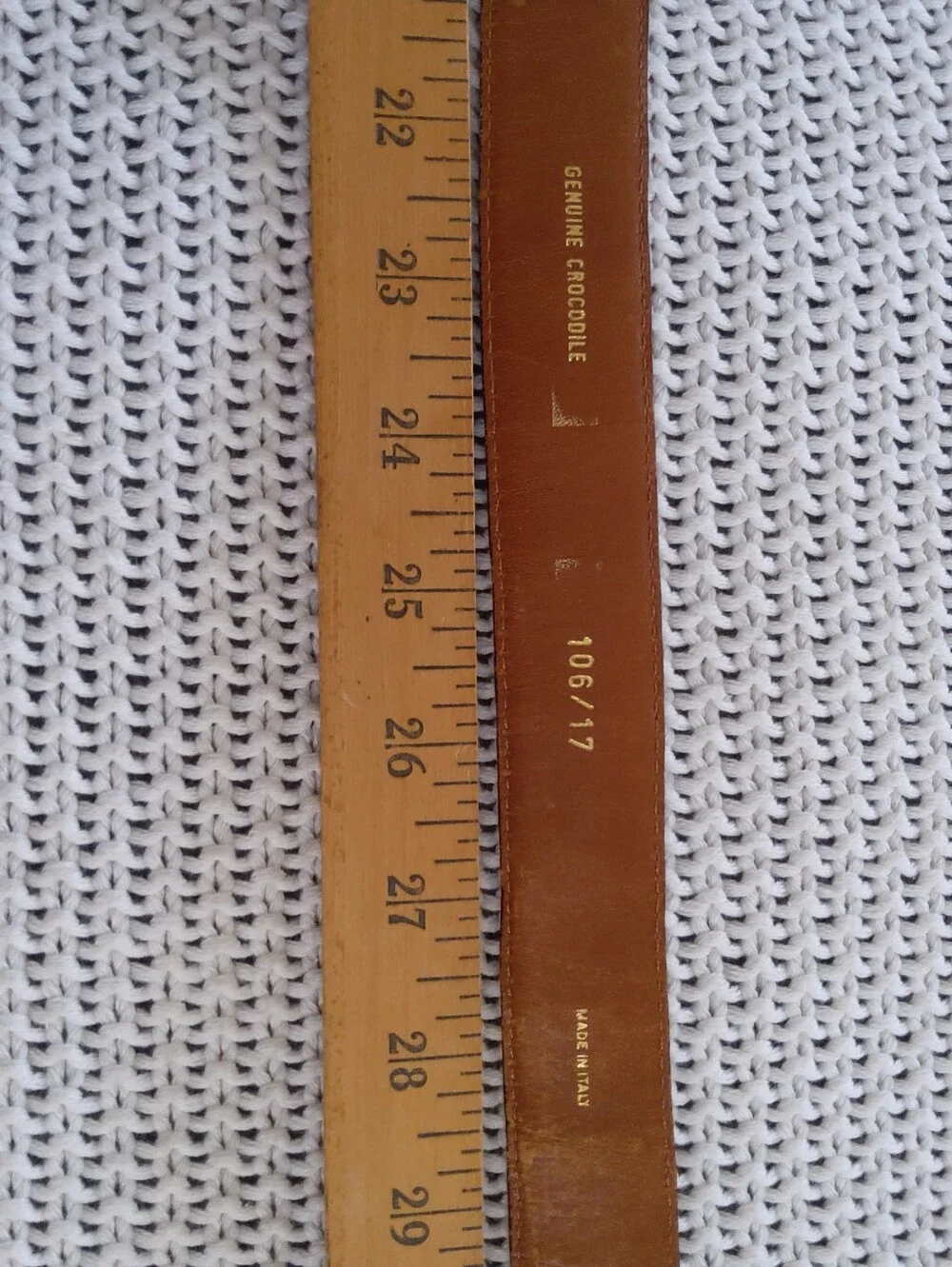Vintage Genuine Crocodile Leather Belt Made In Italy Unisex